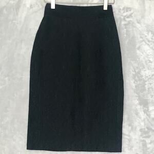 Diane von Furstenberg Skirt Womens 4 Black Lace Pencil Cotton Stretch Party